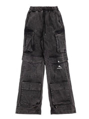 Stone washed over cargo pants