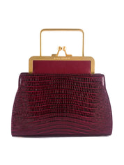 Mini dana - burgundy lizard embossed