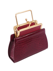 Mini dana - burgundy lizard embossed