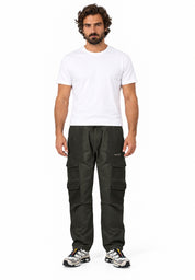 Mixed fabrics cargo pant