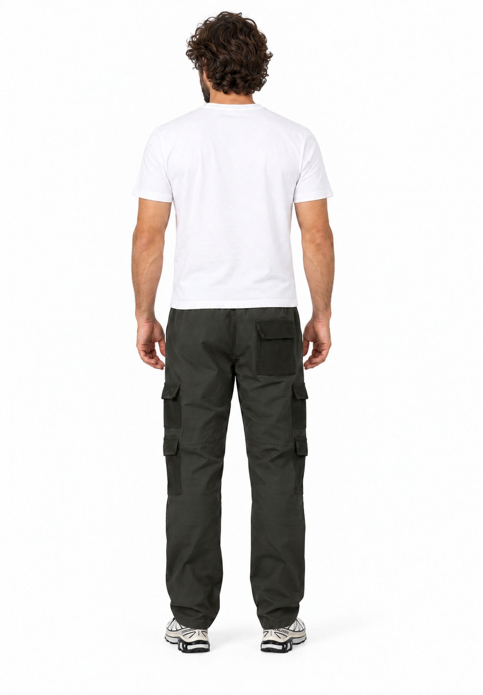 Mixed fabrics cargo pant