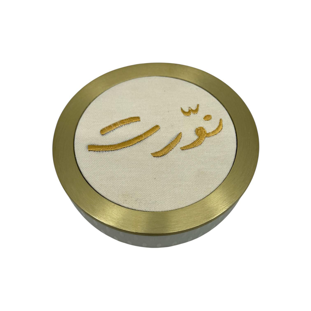 Candy bowl glass dia 16cm rice engrav nawarit embroidery