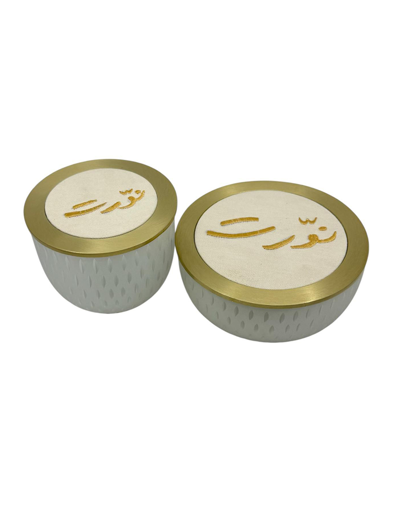 Candy bowl glass dia 16cm rice engrav nawarit embroidery
