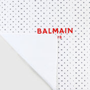 BALMAIN CRIB BLANKET WITH RED WRITING UNISEX