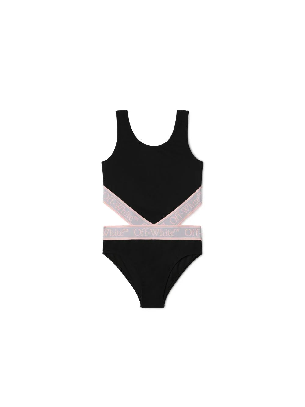 BOOKISH LOGO BAND CUT SWIMSUIT BLACK LILA