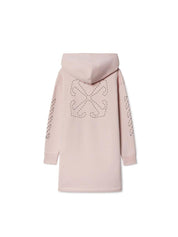 pink arrow stitched hooded dress