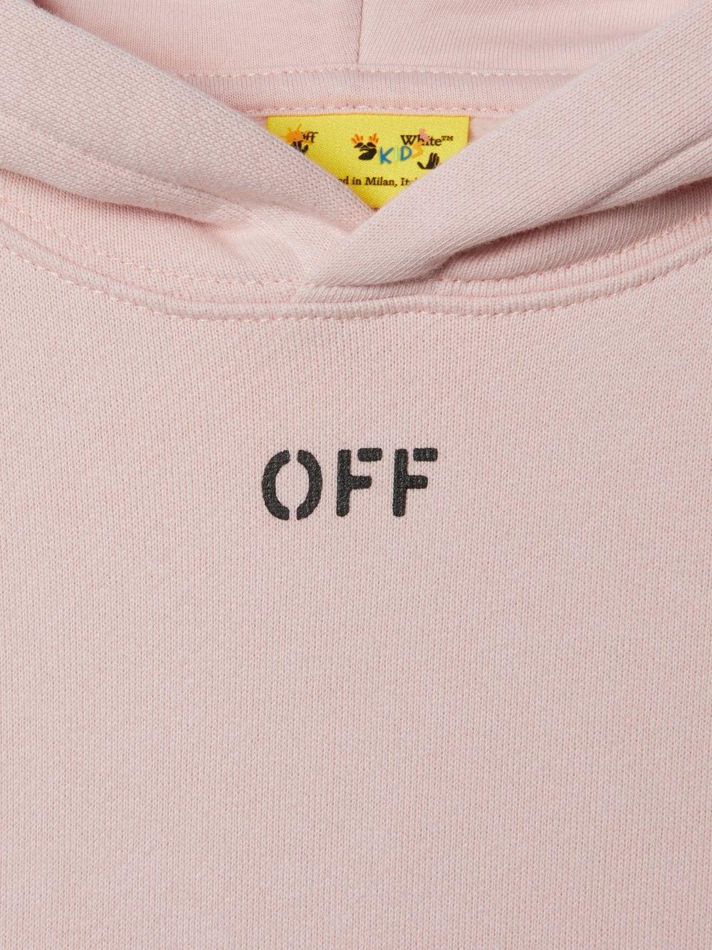 pink arrow stitched hooded dress