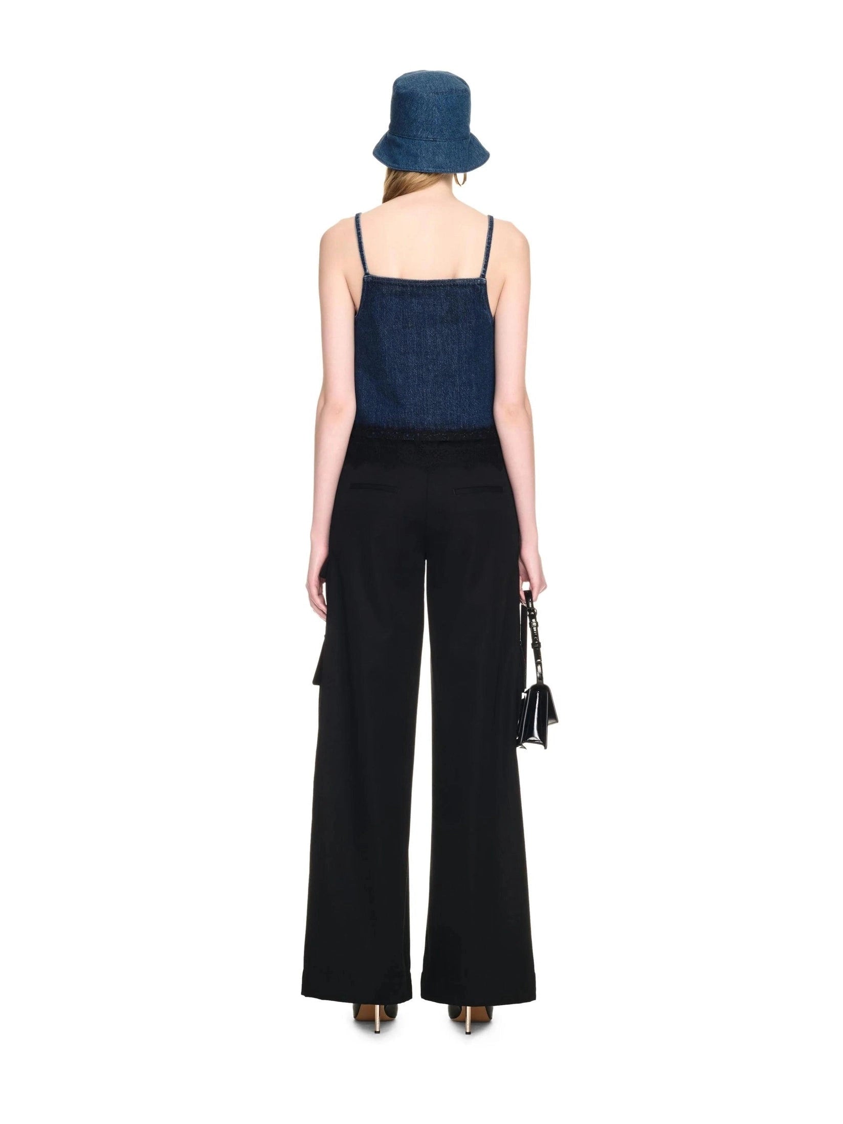 Lace 20s slip denim top