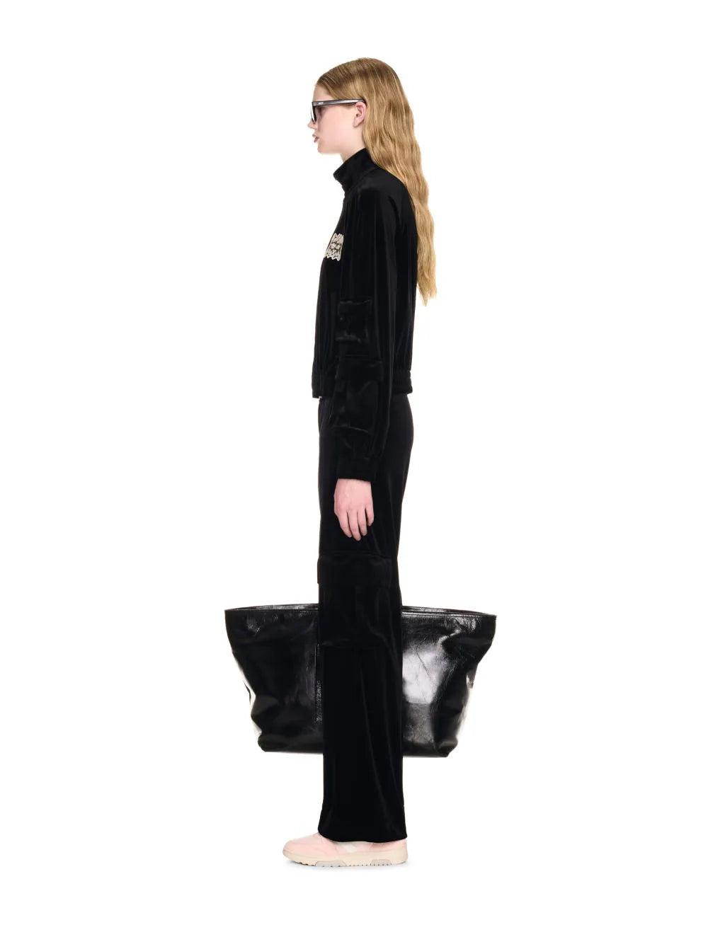 velvet cargo track pants