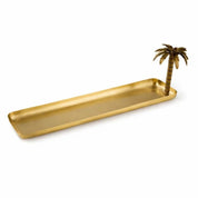 Tray brass 60x15cm palm antique