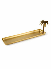 Tray brass 60x15cm palm antique