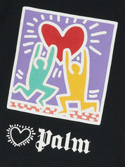 CROPPED T-SHIRT PALM ANGELS X KEITH HARING كروبد تي شيرت 