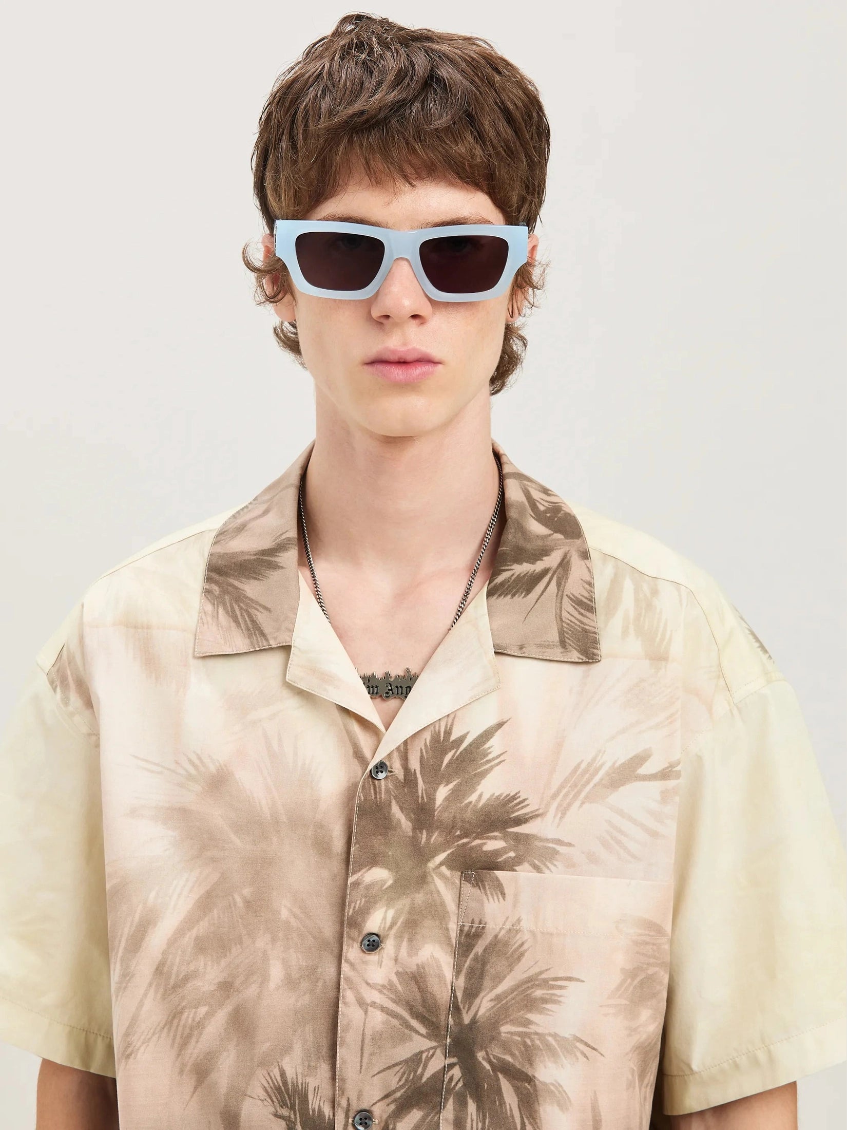 Sunset palms bowling shirt ss beige bl