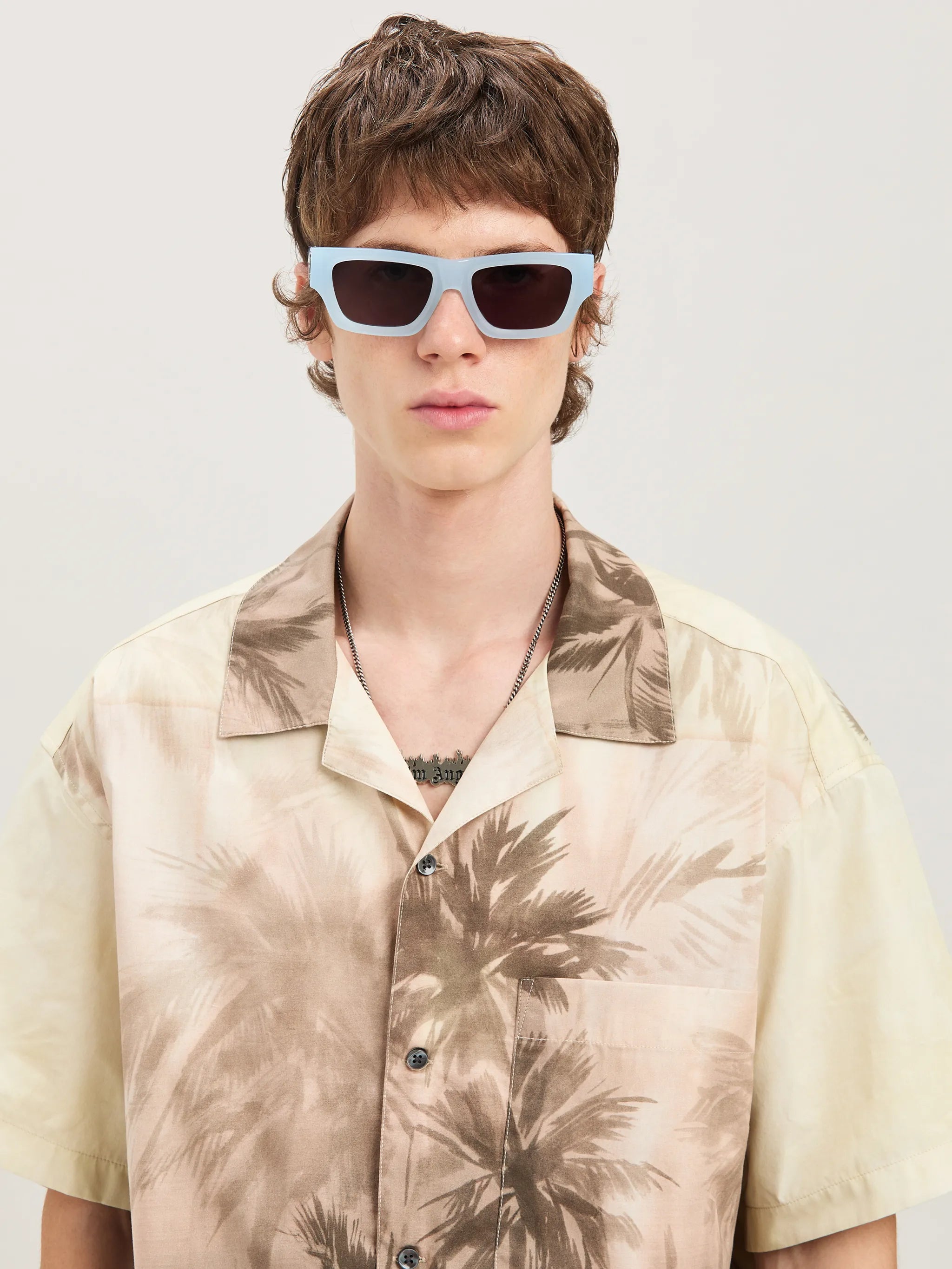 SUNSET PALMS BOWLING SHIRT SS BEIGE BL – Rubaiyat