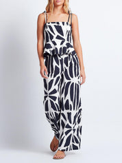 WIDE LEG COTTON PANTS بنطال 