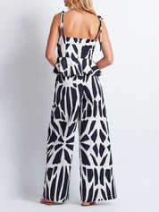 WIDE LEG COTTON PANTS بنطال 