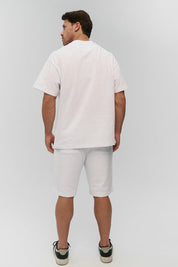 WHITE COTTON CENMAR PLAIN LOOSE FIT T-SHIRT