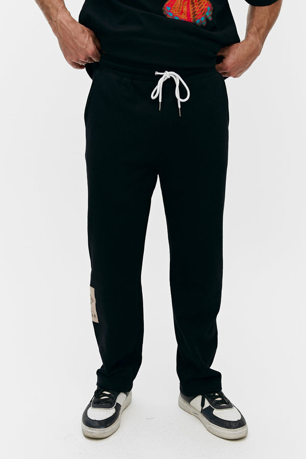 BLACK COTTON & POLYESTER CENMAR JOGGER