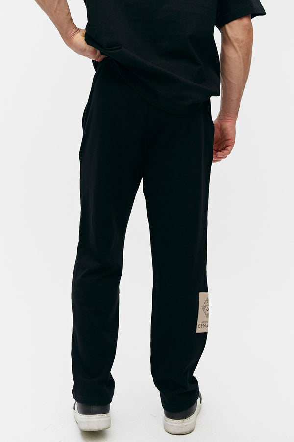 BLACK COTTON & POLYESTER CENMAR JOGGER