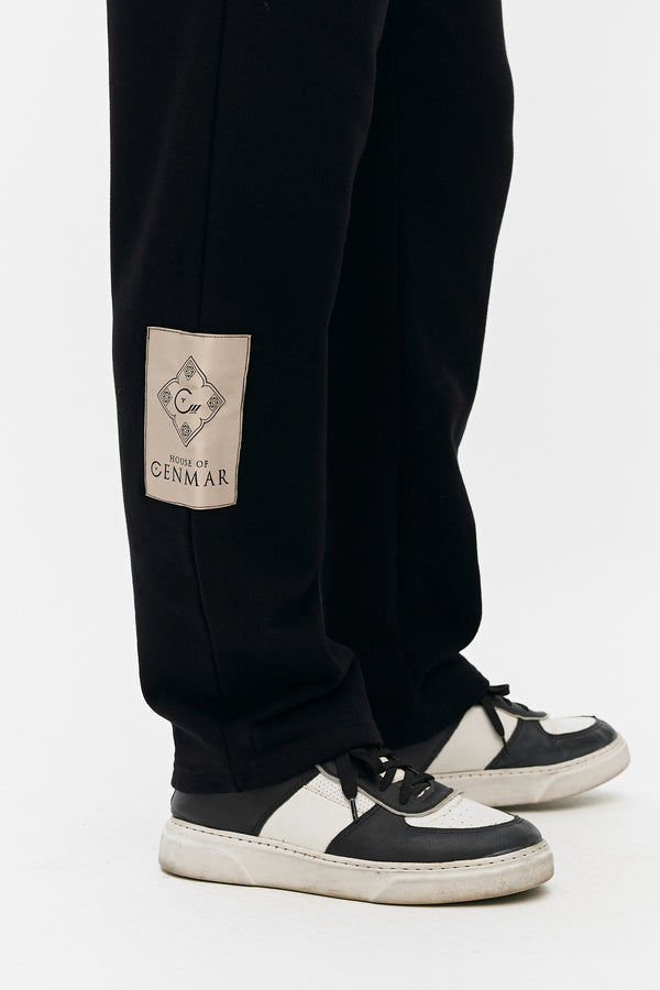 BLACK COTTON & POLYESTER CENMAR JOGGER