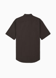 Men's short-sleeved lapel plaid textured business casual shirt