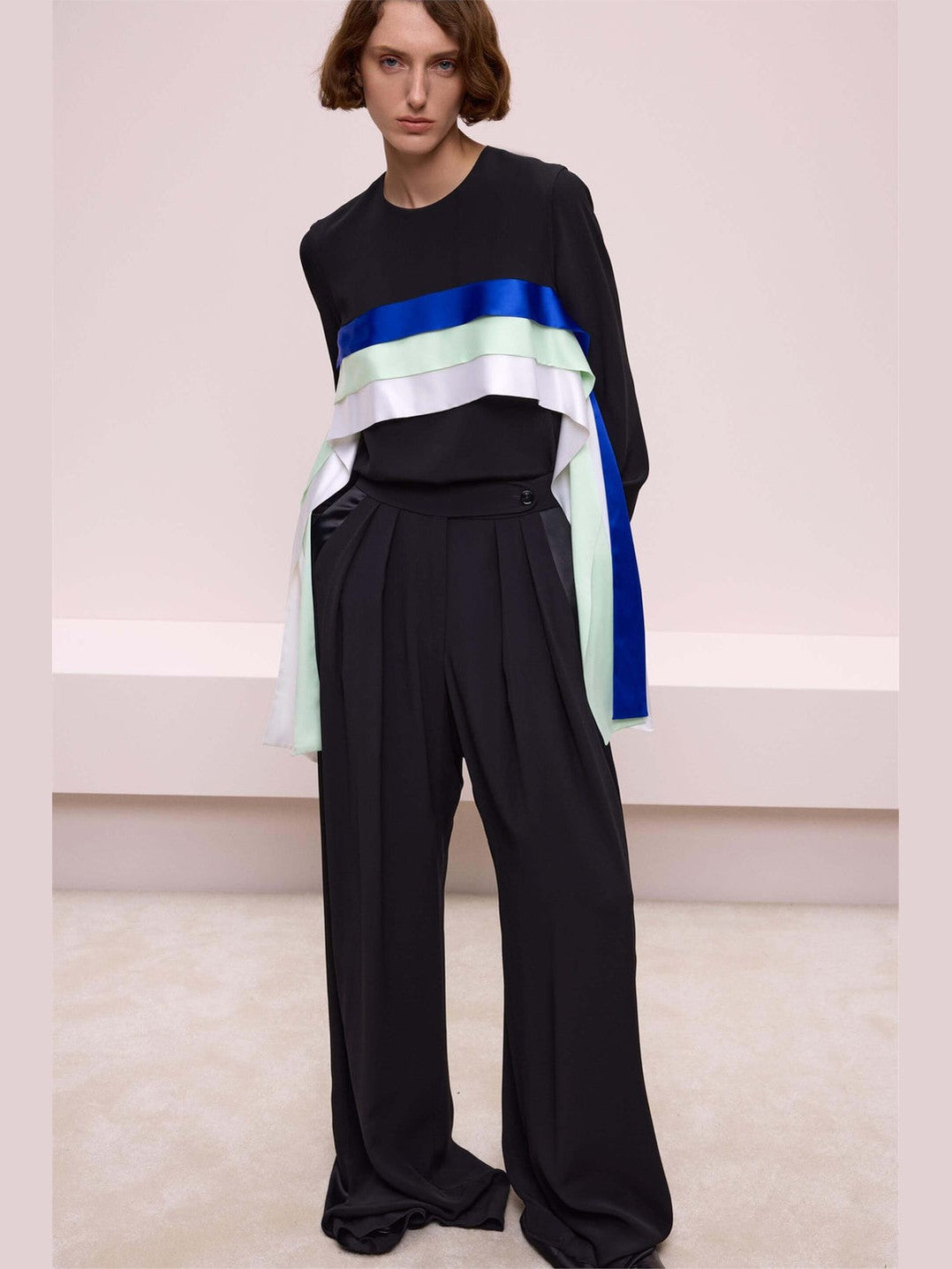Satin strip detail trousers