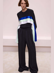 Satin strip detail trousers