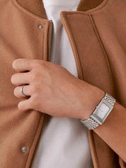Godron platinum small wedding band