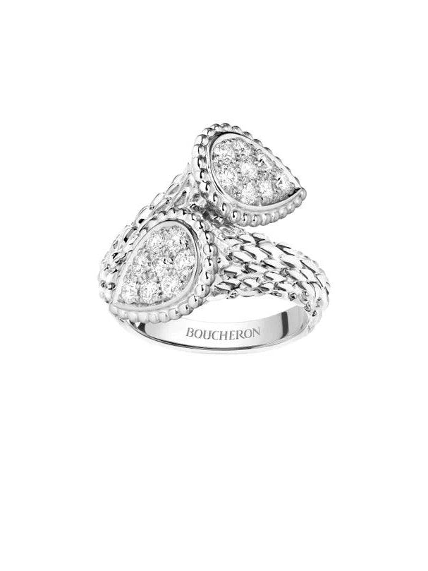 Serpent bohème toi et moi ring s motif