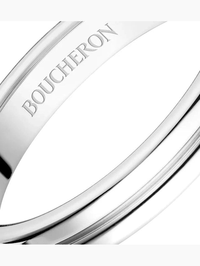Godron platinum small wedding band