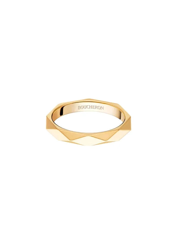 Facette yellow gold wedding band