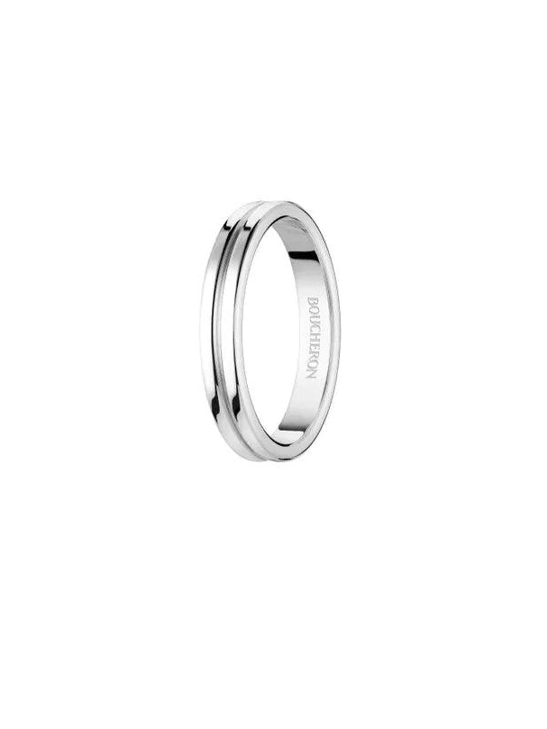 Godron platinum small wedding band