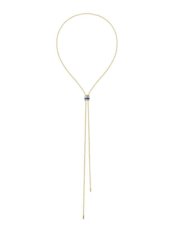 Quatre blue edition tie necklace, large model