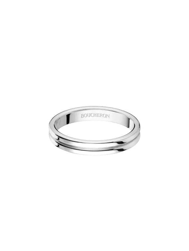 Godron platinum small wedding band