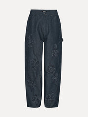 Denim boyfriend jeans dark blue