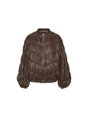 Pleated bomber jacket