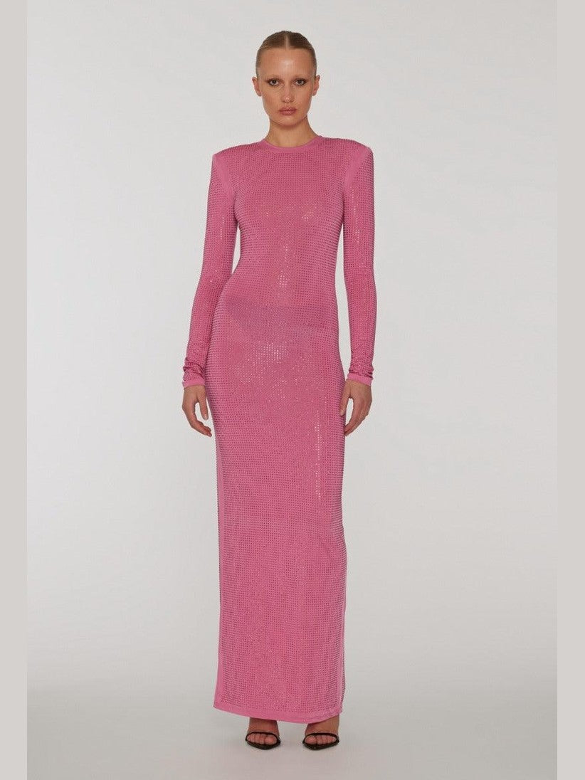 Embellished fitted dress pink