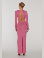 Embellished fitted dress pink