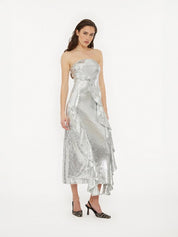 Sequin maxi ruffle dress