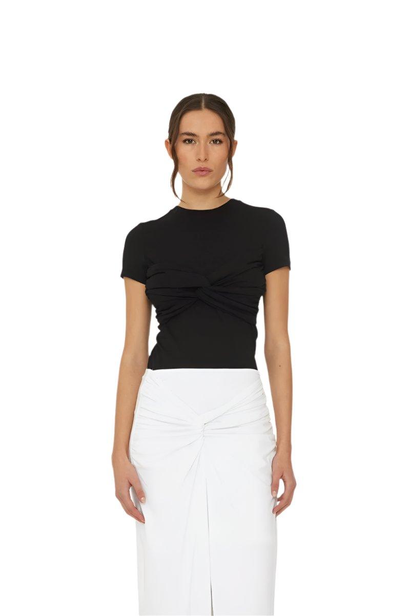 Fitted Twisted T-shirt Black