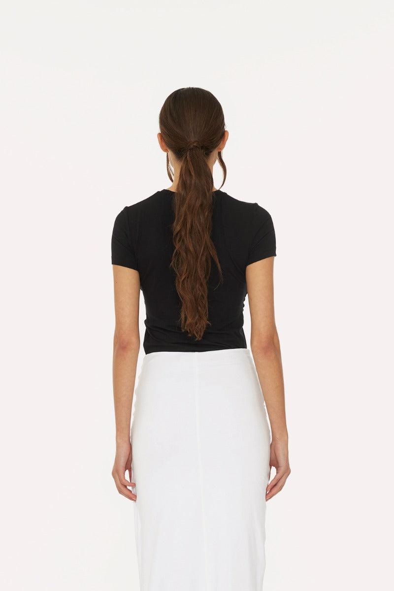 Fitted Twisted T-shirt Black