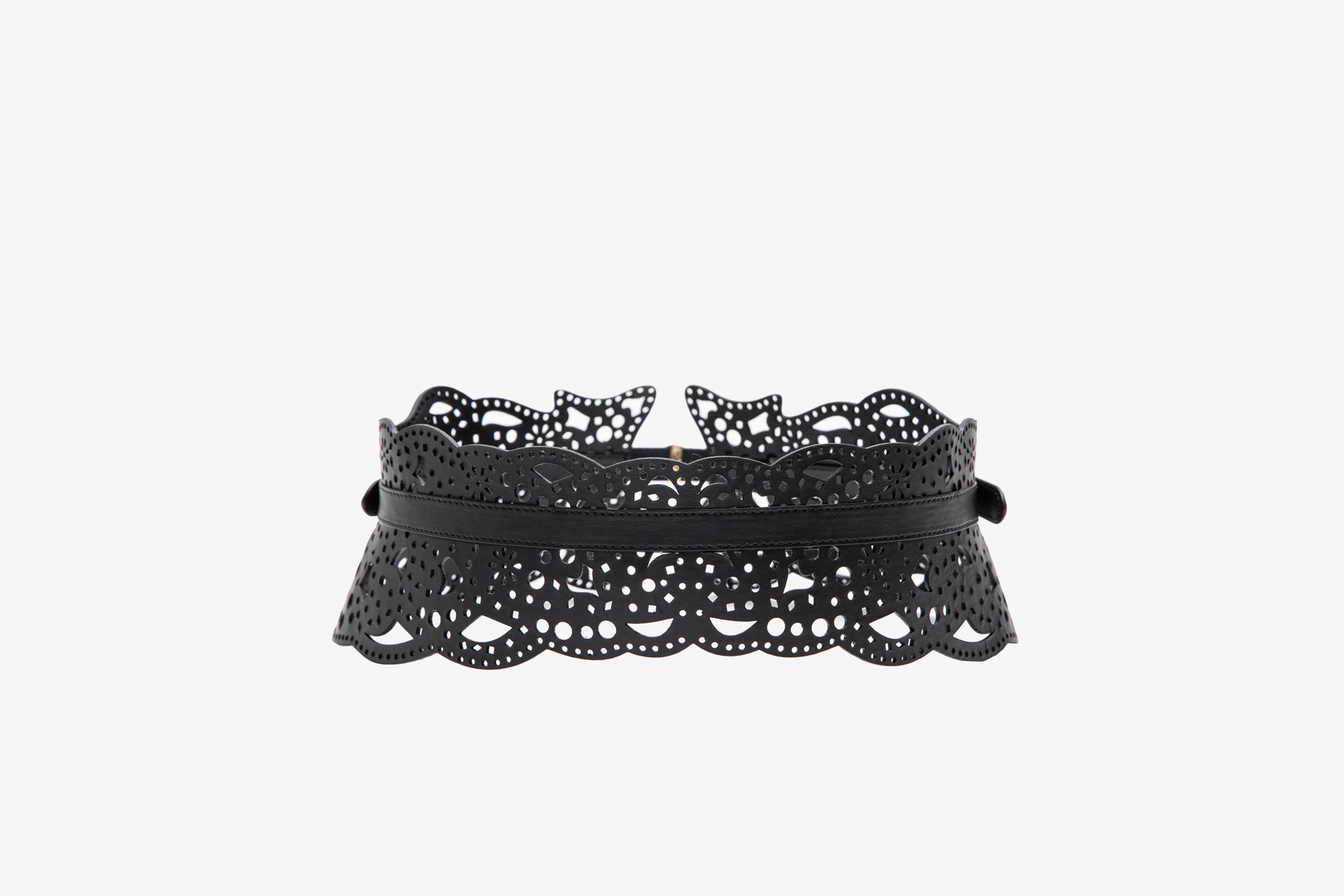 Perforated leather belt