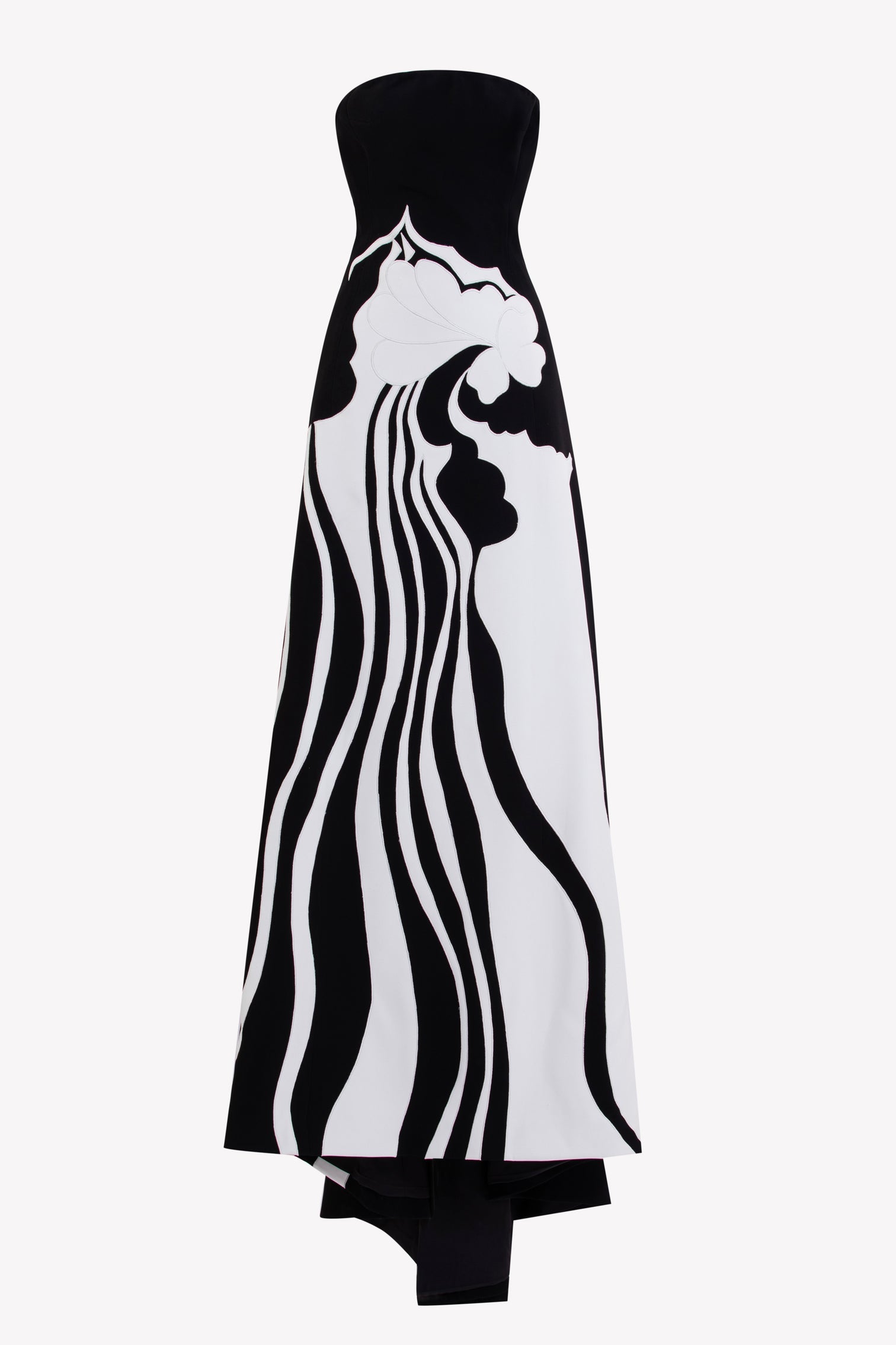 Strapless Embroidered Crepe Dress