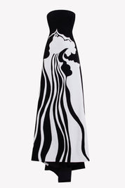 Strapless Embroidered Crepe Dress