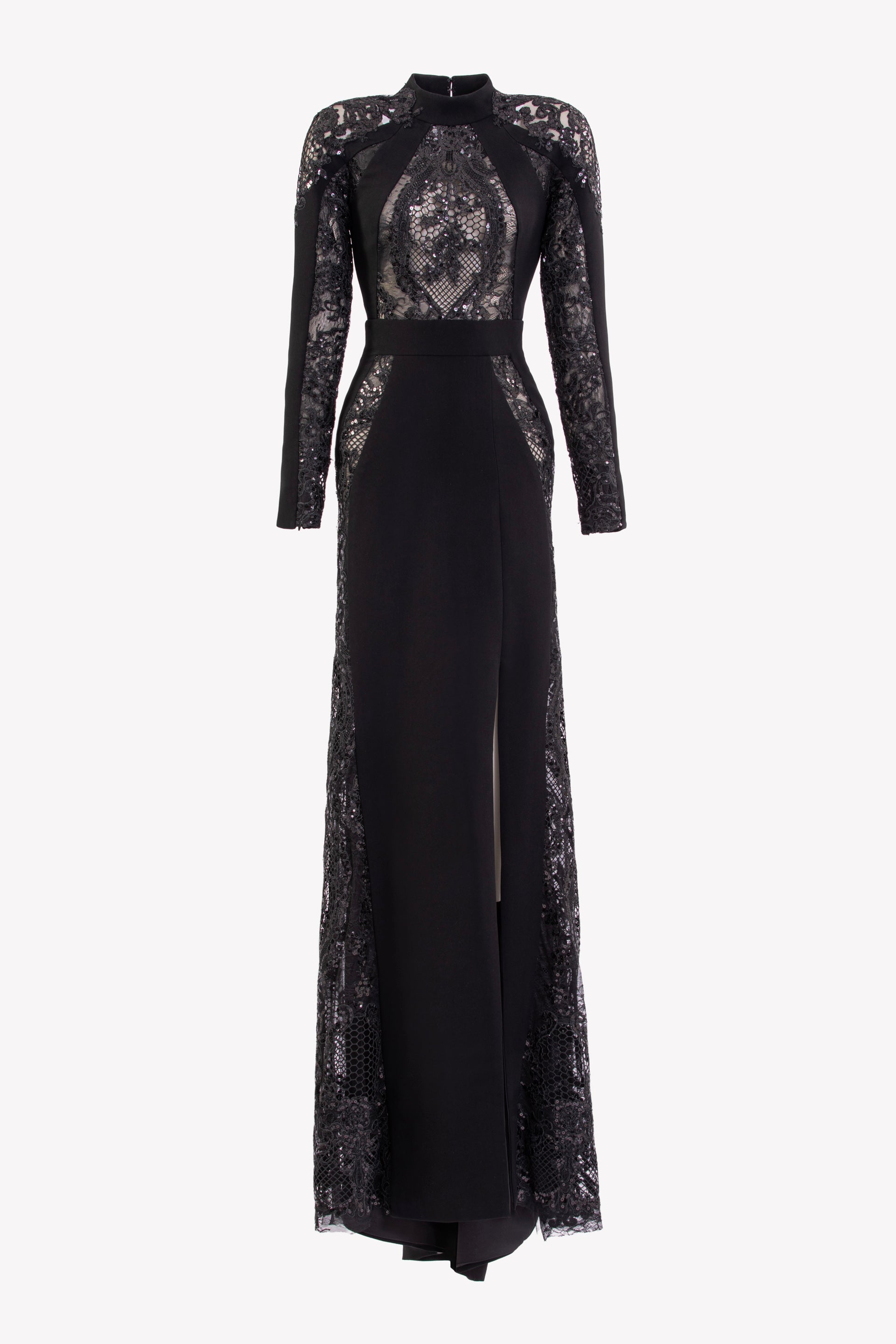 Embroidered Lace Long Sleeve Dress