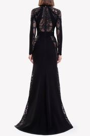 Embroidered Lace Long Sleeve Dress