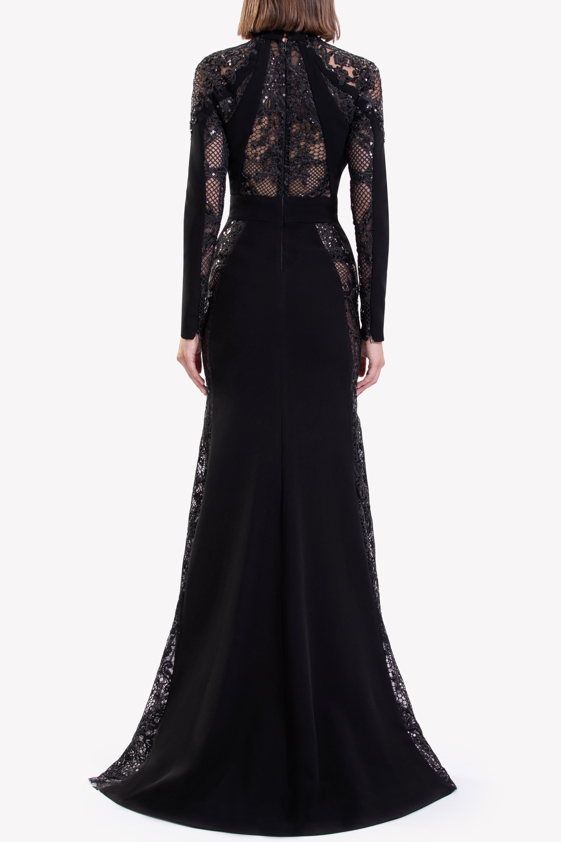 Embroidered Lace Long Sleeve Dress