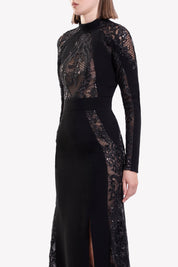 Embroidered Lace Long Sleeve Dress