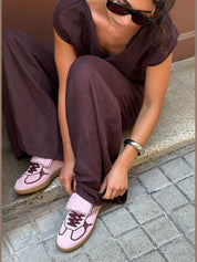 Tb.490 club suede pink leather sneakers