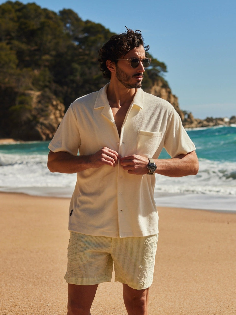 Terry short sleeve shirt white